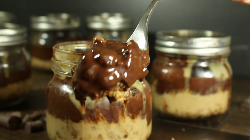 Chocolate Peanut Butter Pie in a Jar